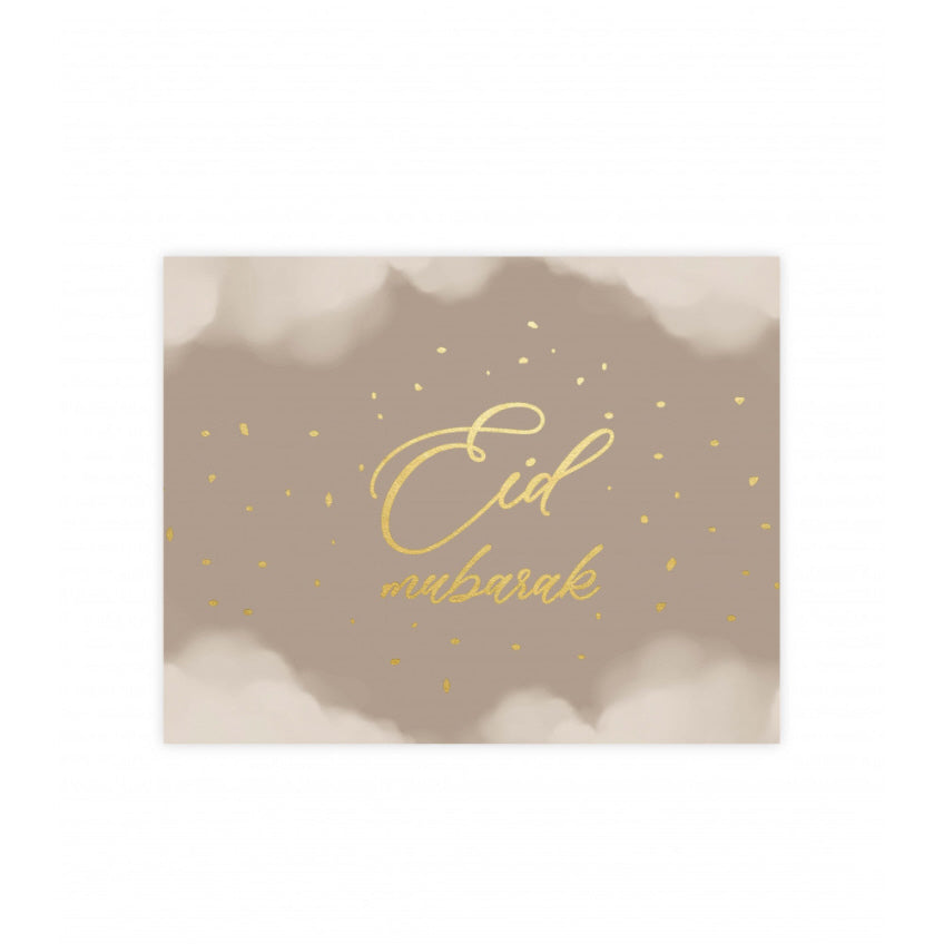 Eid Mubarak placemats taupe met gouden accenten – A3, 6 stuks