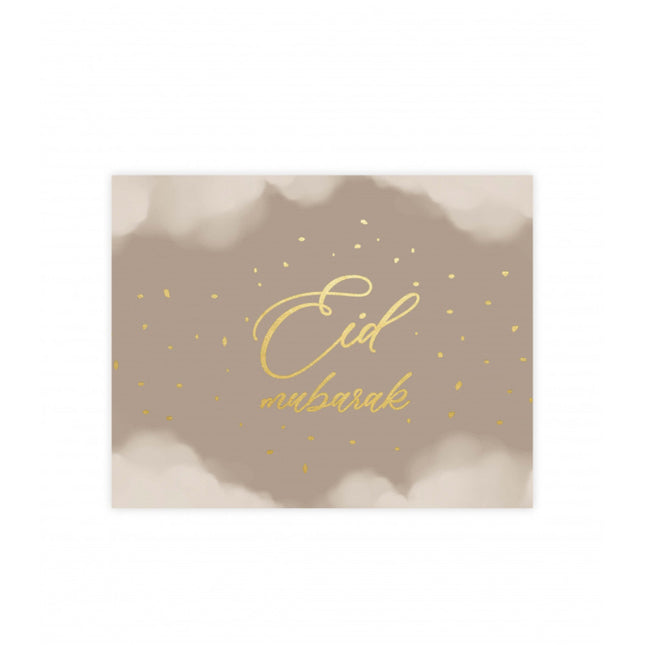 Eid Mubarak placemats taupe met gouden accenten – A3, 6 stuks