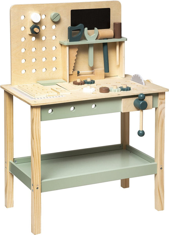 Atmosphera houten werkbank voor kinderen – met speelgereedschap, 75,5 cm hoog