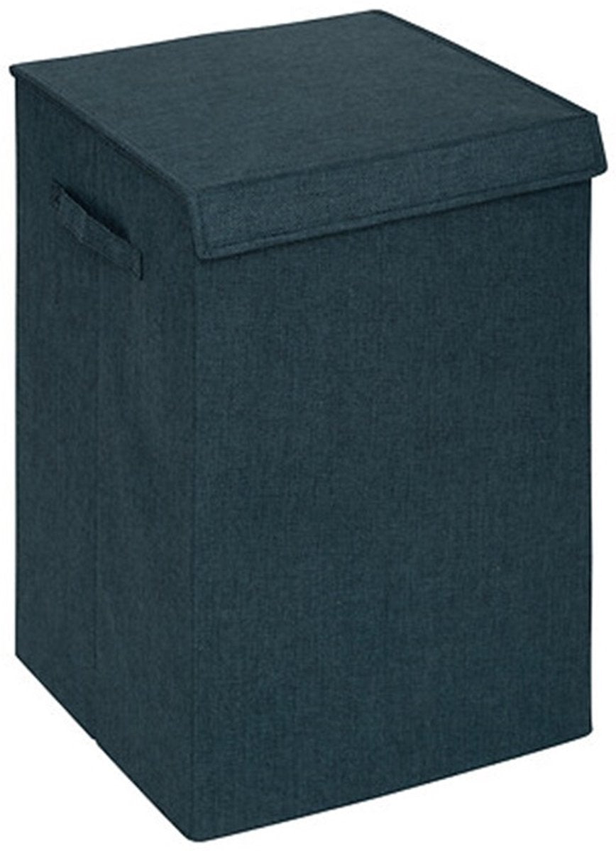 5Five Eureka laundry sorting basket - 74 litres - emerald green - 37 x 37 x 60 cm - MDF / polyester fabric - with closing lid