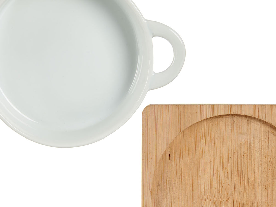 Serving Dish with Bamboo Coaster – 12.5 cm – Stylish and Practical