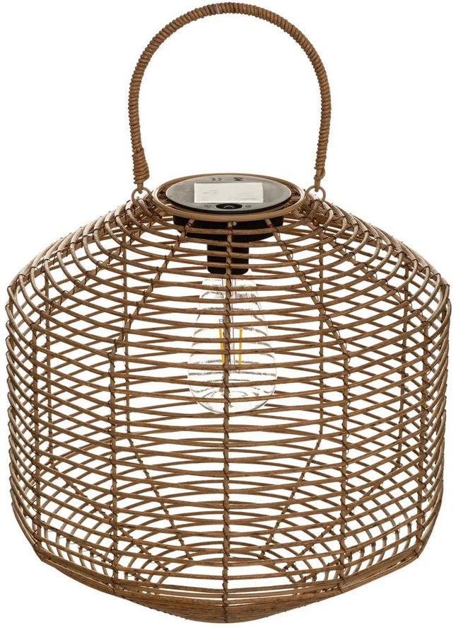 Atmosphera solar lantaarn van kunststof rotan – naturel, 30 x 30 cm, led