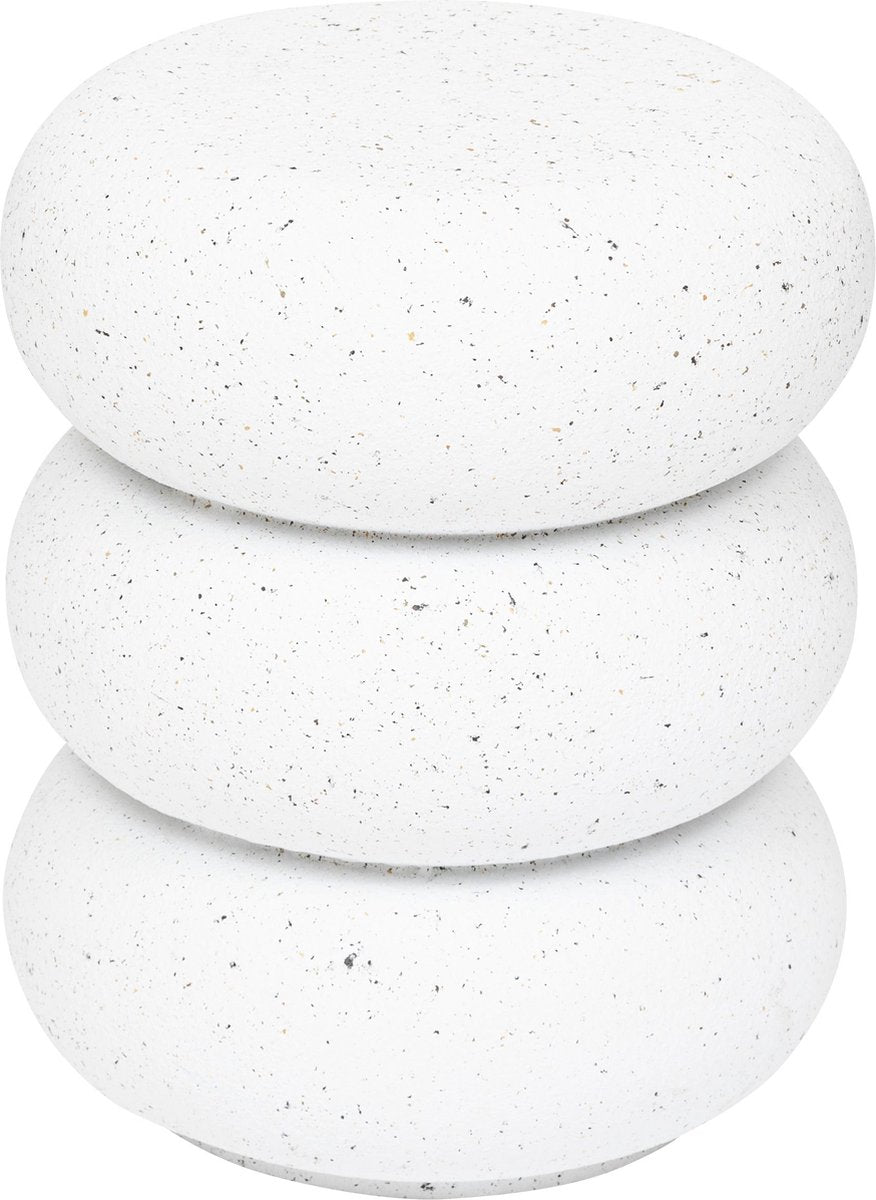Atmosphera Stonento Totem Coffee Table in white magnesium - Ø35xH43 cm - White