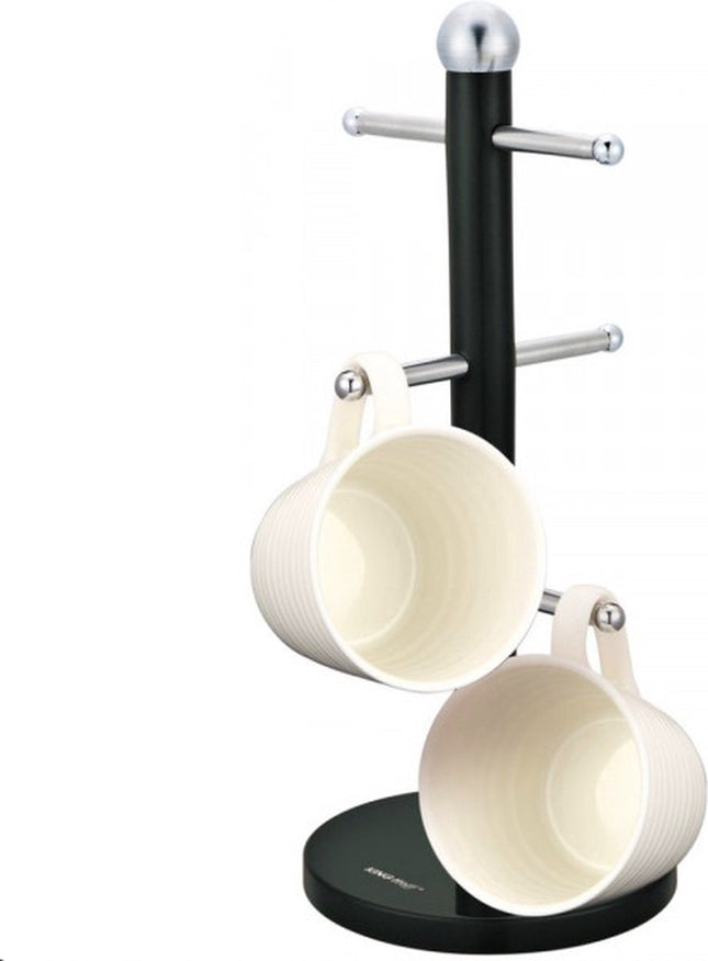 Kinghoff mokkenboom voor 6 mokken – staand mokkenrek, zwart, 36 x 15 cm