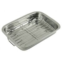 Kinghoff 1376 - Plat à Rôtir, Plaque de Cuisson avec Grille - 31 x 22 x 5.5 cm