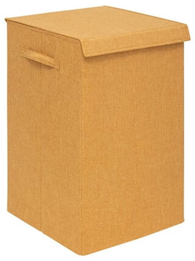 5Five Eureka Wäschesortierer - 74 Liter - ockergelb - 37 x 37 x 60 cm - MDF / Polyestergewebe - mit Verschlussklappe