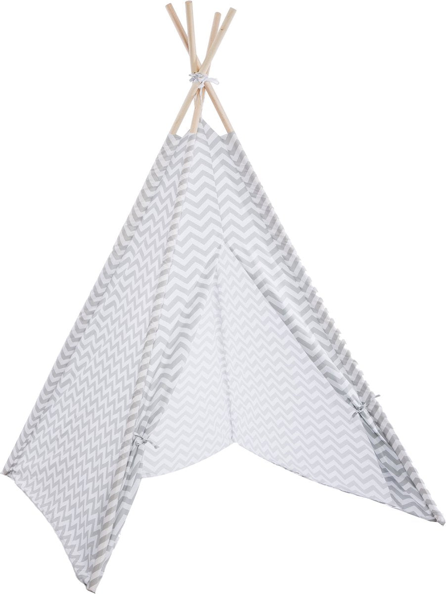 Kinder-tipi wigwam van polyester – speeltent met houten poten, H 160 cm