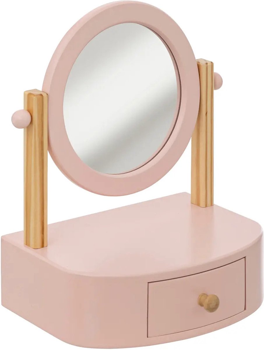 Atmosphera Kids make-up spiegel Chary Rose – kinderkaptafel met lade, roze