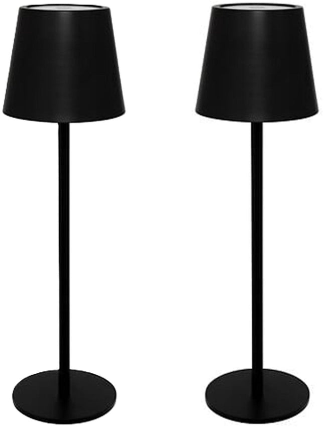 Atmosphera Cody oplaadbare tafellamp – set van 2, zwart, binnen en buiten