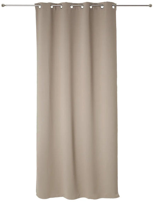 Rideaux occultants Atmosphera - lot de 2 pièces - L135 x H240 cm - beige - plissés - à œillets - prêts à poser