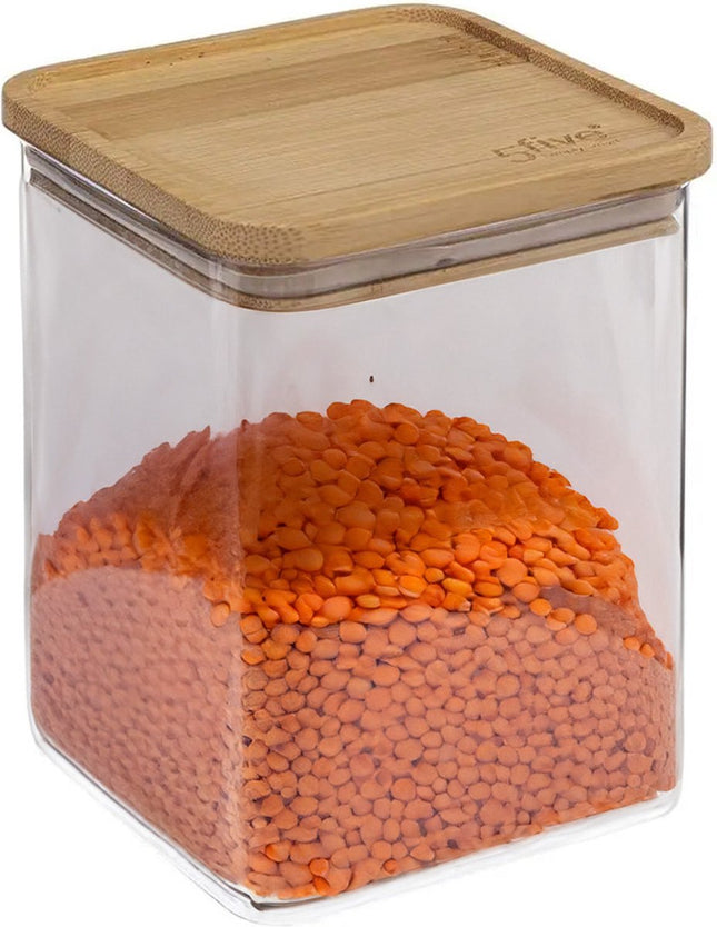 5Five - Keuken voorraadpot - Berlino - kunststof / bamboe - 1000 ml