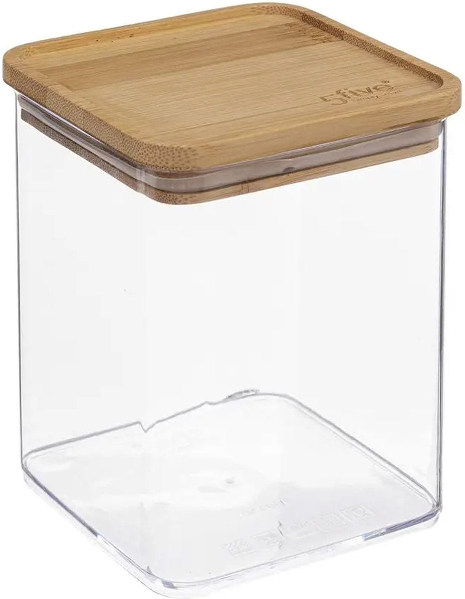 5Five - Keuken voorraadpot - Berlino - kunststof / bamboe - 1000 ml