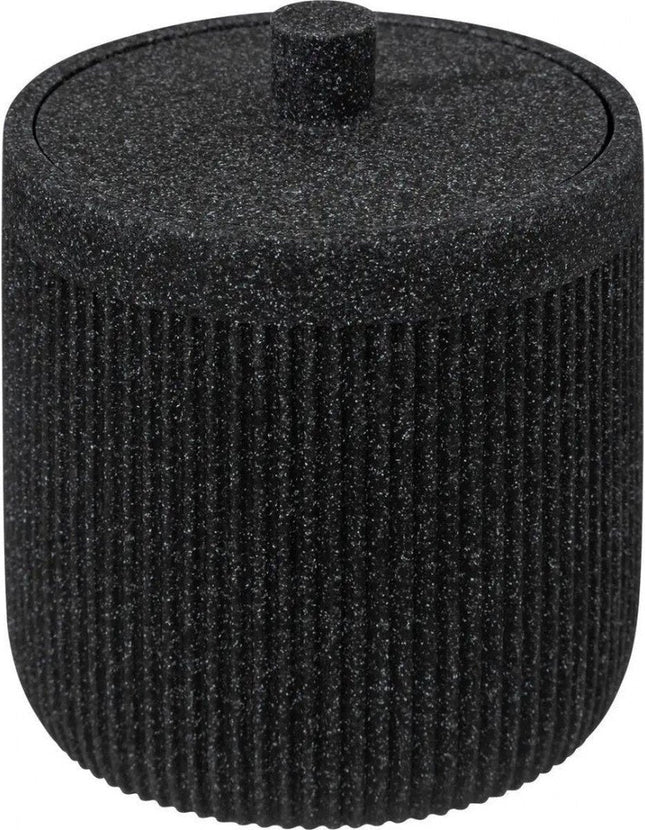 5Five wattenpot zwart met deksel – polyresin, Ø 10 x 12 cm