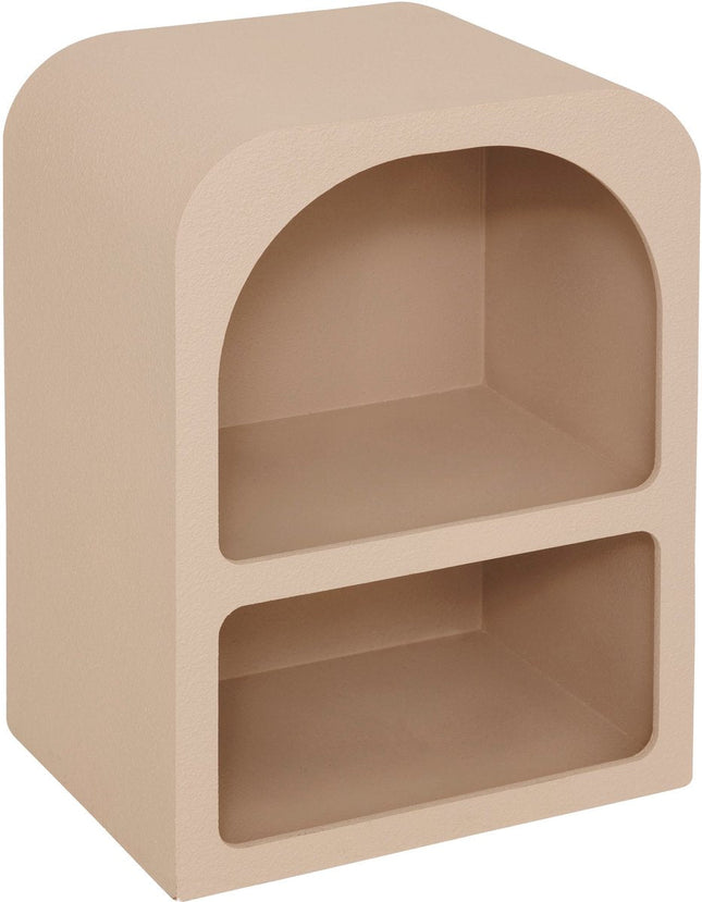 Atmosphera nachtkastje Soleya beige – organische vorm, 2 open vakken