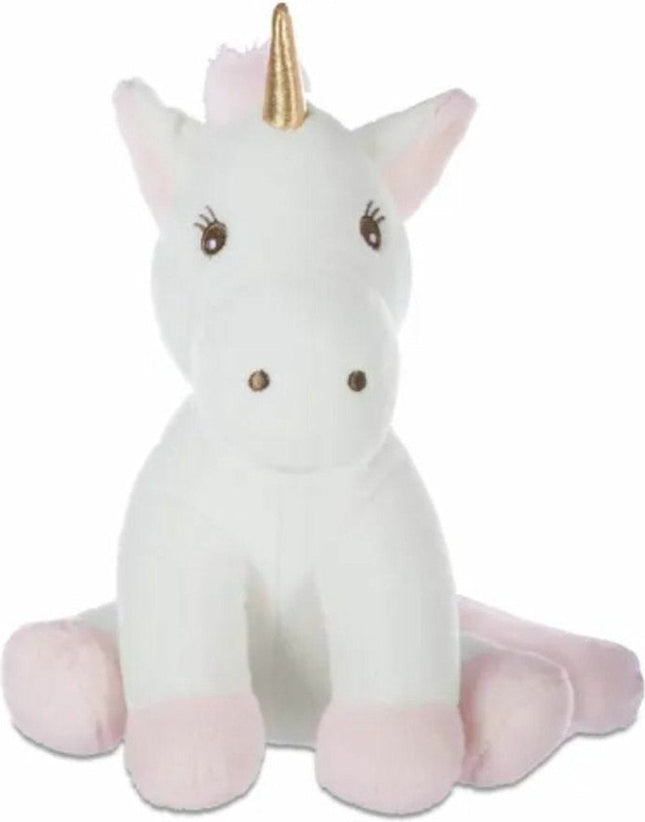 Atmosphera eenhoorn knuffel Rosy – unicorn van pluche, wit en roze, 22 cm