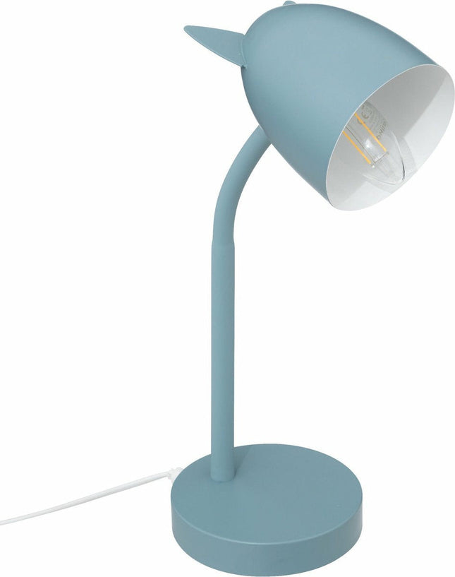 Atmosphera bureaulamp met oortjes voor de kinderkamer – blauw metaal, E14