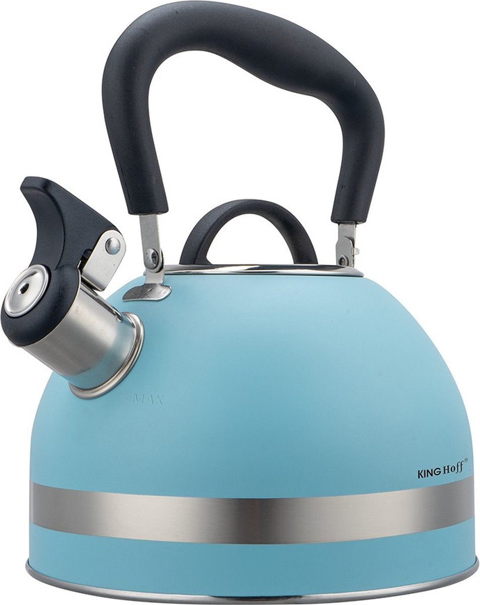 Kinghoff 1857 - Whistling kettle - 1.8 liters - Stainless steel - Blue