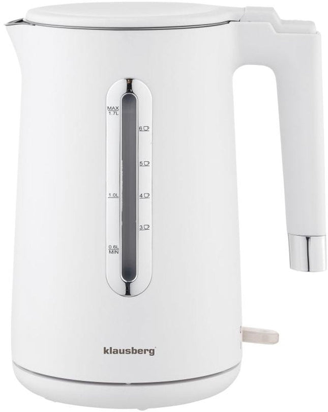 Klausberg KB-7890 elektrische waterkoker wit – 1,7 liter, 2200 W, stil