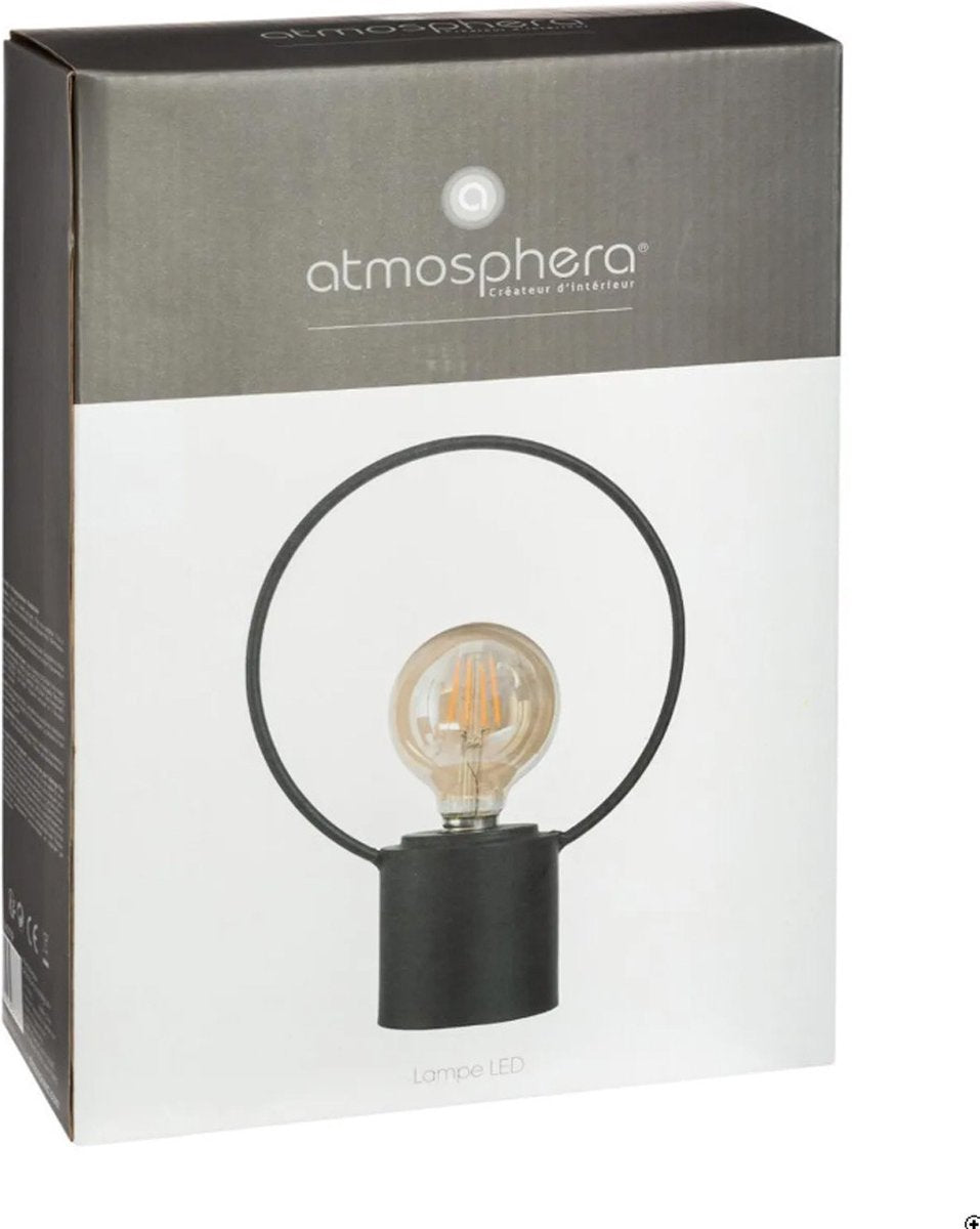 Lampe LED Atmosphera - Lampe de table - Veilleuse - Sans fil - H26,5 - Noir - fonctionne à piles