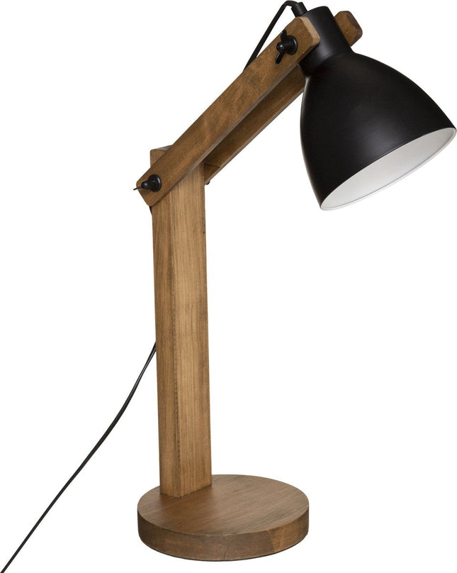 Atmosphera Table lamp / desk lamp Design Light Cuba - wood / black - H56 cm - Reading lamp