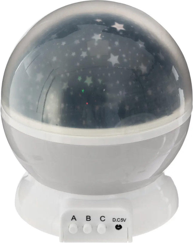 Sterrenhemel projector nachtlampje – 360° draaiende sterrenlamp, grijs