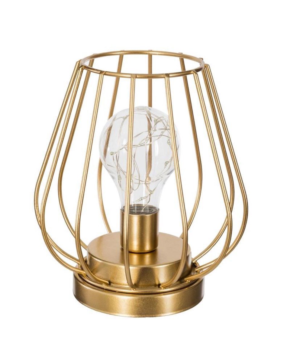 Atmosphera - Tischleuchte - Gold - LED - Batterie - Durchmesser 15.5cm