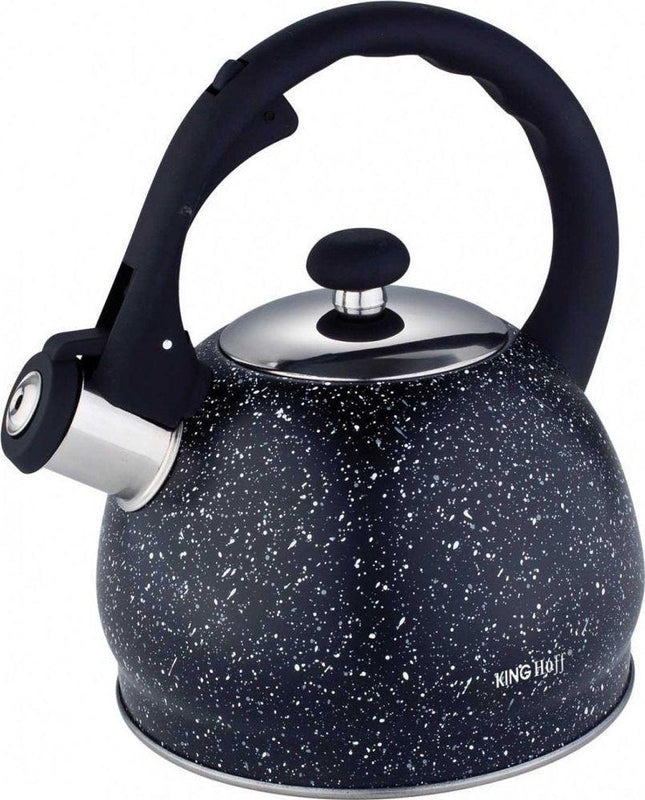Kinghoff 1403 fluitketel RVS 2 liter – mat, voor alle warmtebronnen