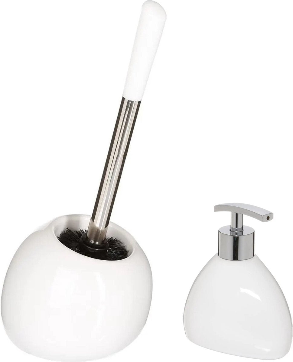 5Five - Toilet brush with holder - white - Soap dispenser 300 ml
