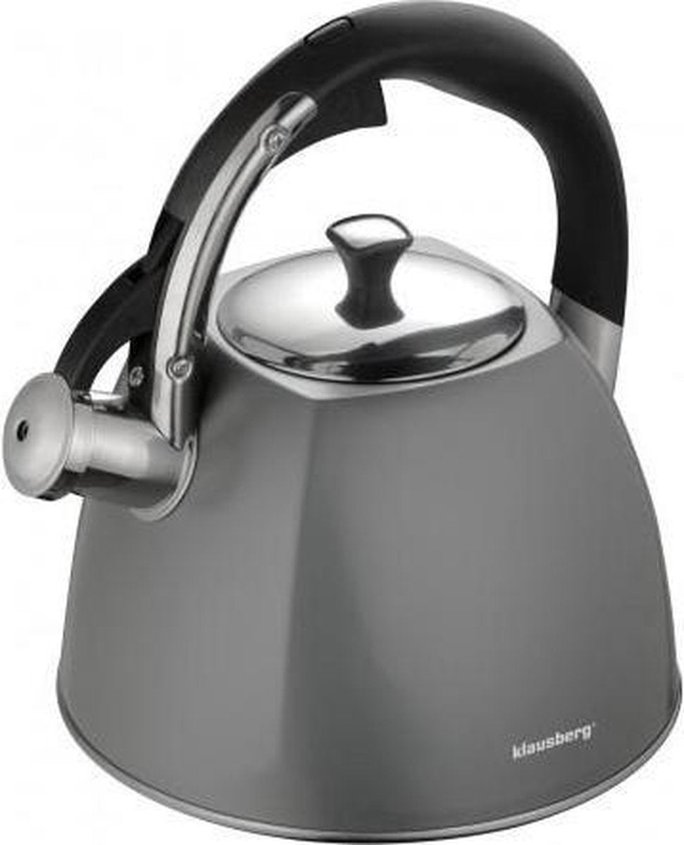 Klausberg KB-7411 fluitketel – RVS, 2,2 liter, grijs, alle warmtebronnen