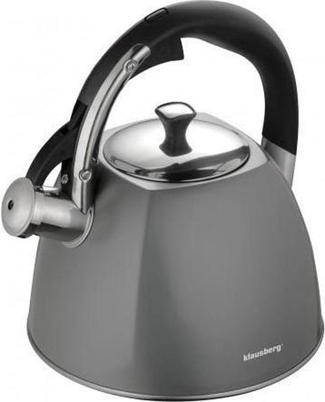 Klausberg KB-7411 fluitketel – RVS, 2,2 liter, grijs, alle warmtebronnen
