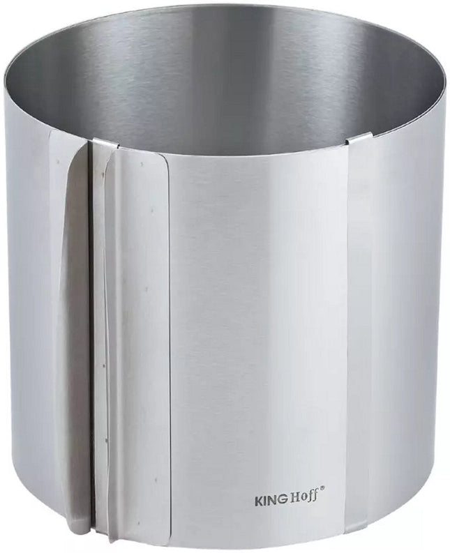 Kinghoff verstelbare cake ring van RVS – taartring Ø 16 tot 30 cm, 15 cm hoog