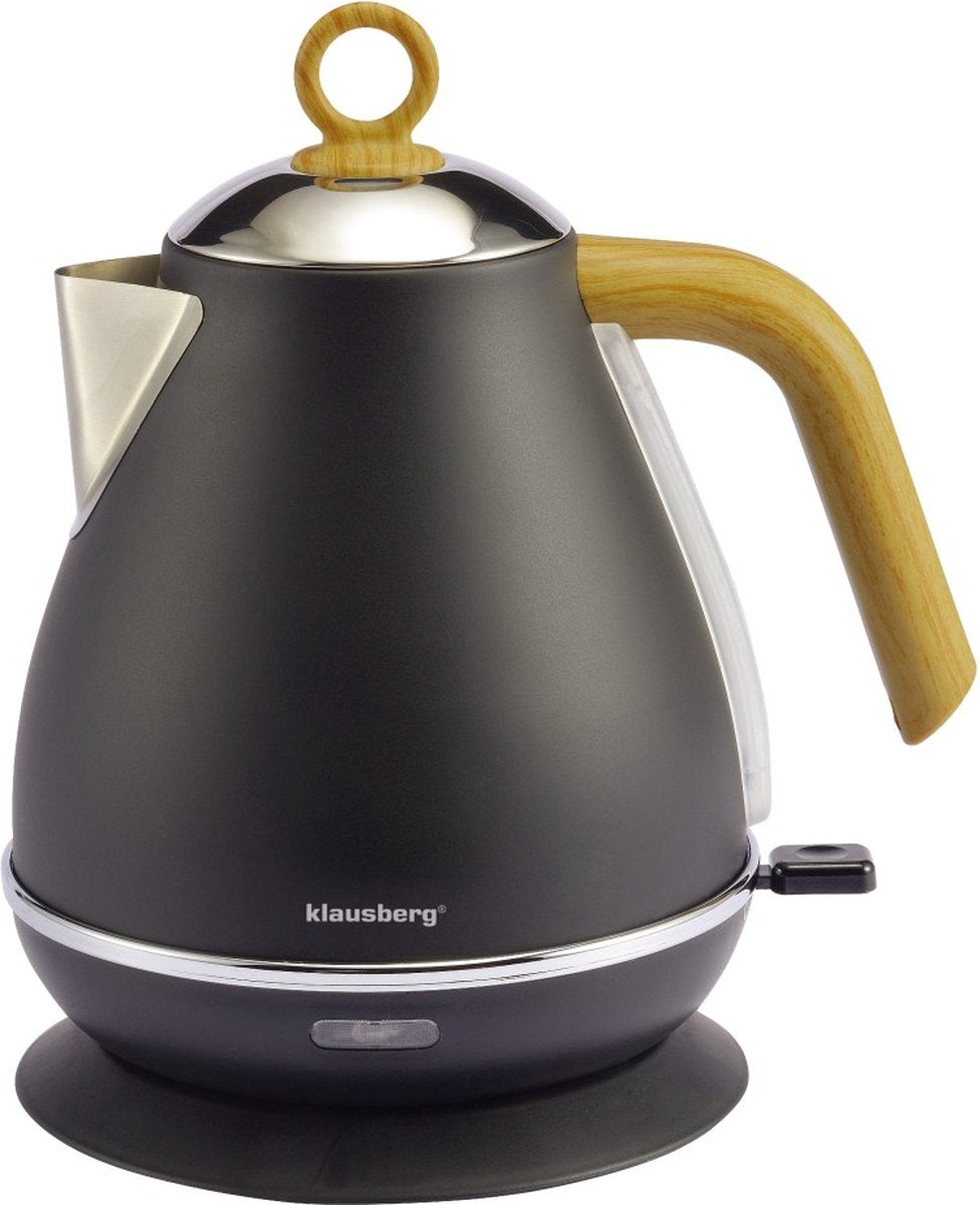 Klausberg 7706 - Retro Kettle - 1.7L - Stainless Steel - Black