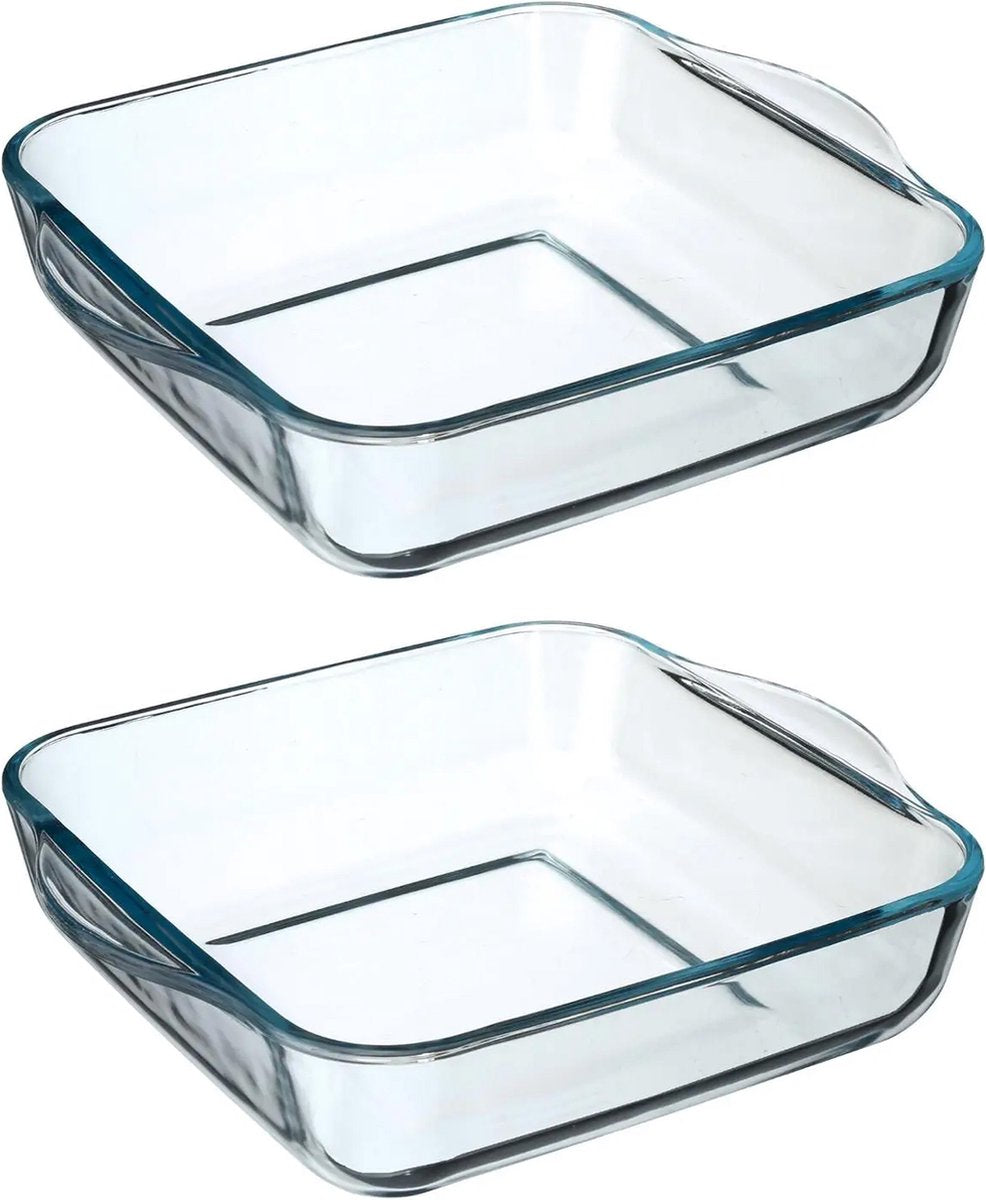 Secret de Gourmet square oven dish - Glass - 22 x 6 cm - Set of 2