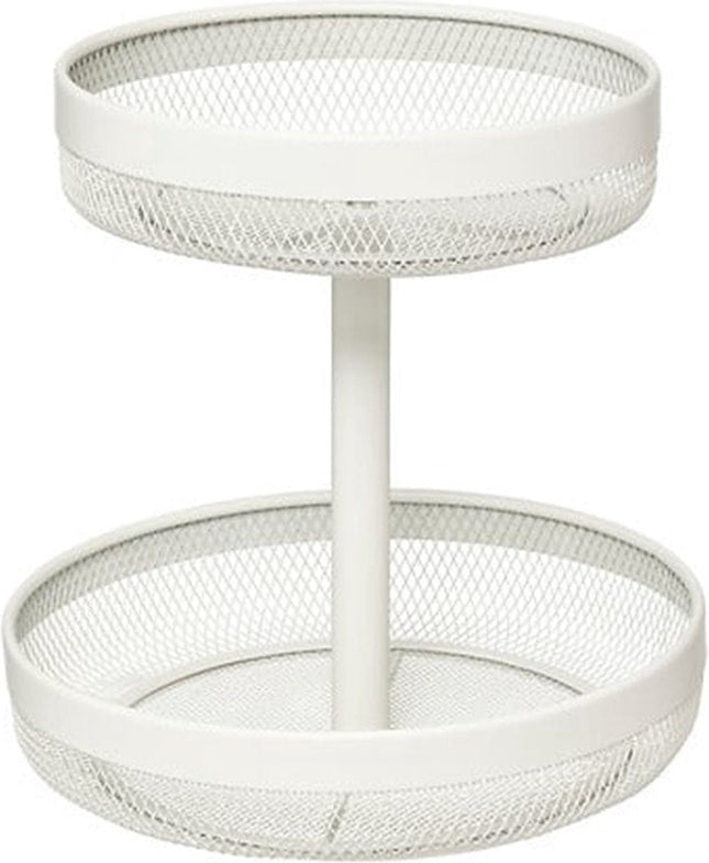 5Five Obstschale / Obstkorb 2-stöckiges Modell Double Fruit - Metall - D30 x H31 cm - weiß - rund - Obstschalen mit großem Fassungsvermögen