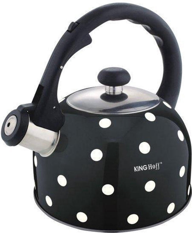 Kinghoff Flötenkessel schwarz gepunktet - 2,6 l