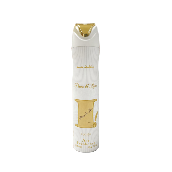 Lattafa Peace & Love Luchtverfrisser – 300 ml – Luxe Huisspray – Huisparfum – Roomspray – Geurspray voor Woonkamer, Slaapkamer en Kantoor