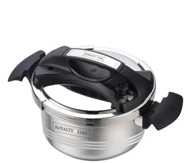 Royalty Line RL-26PS8L Pressure Cooker – 8 Liters – Ø 26 cm – Stainless Steel – With Steamer Basket and Safety Lock