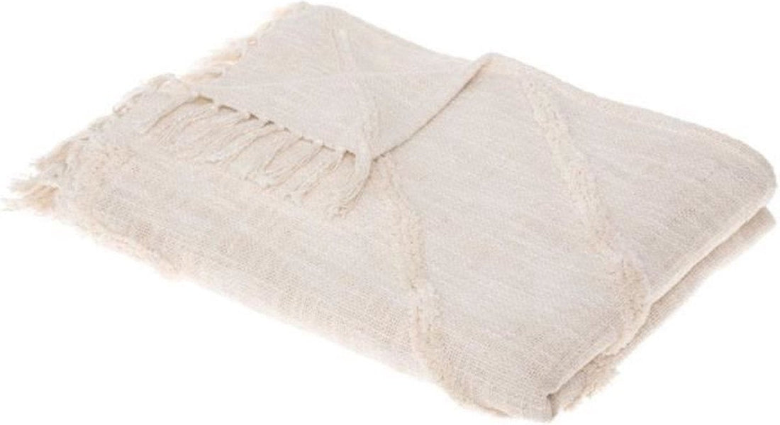 Tuft Inca Bedsprei - 130 x 180 cm - Ivoor