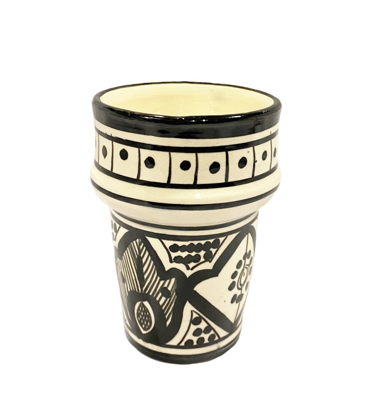 Mug en faïence - motif noir et blanc