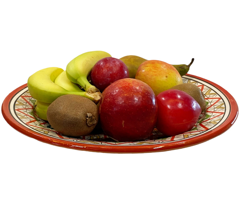 Grote Marokkaanse schaal Asfi – handbeschilderde fruitschaal, Ø 35 cm