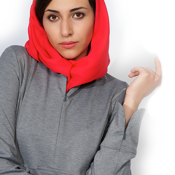Abaya Gris Plume