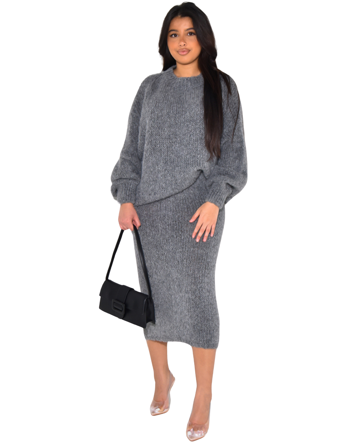 Amaya oversized twinset – wollen trui met lange rok, one size – foto 4