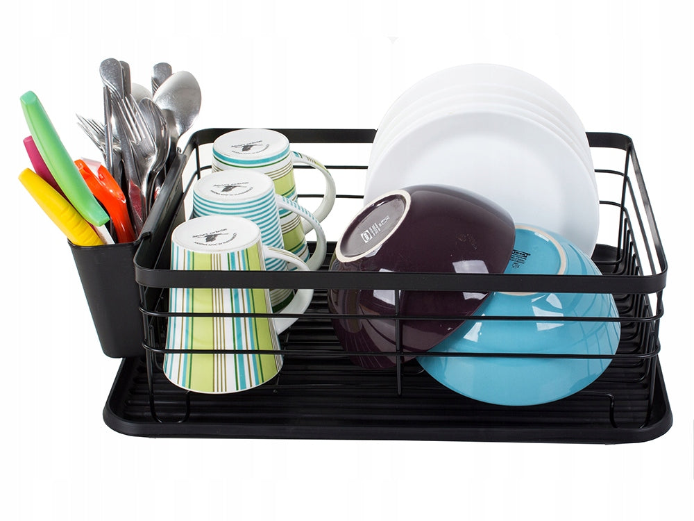 Afdruiprek met afneembare lekbak – droogrek keuken met bestekhouder – foto 2