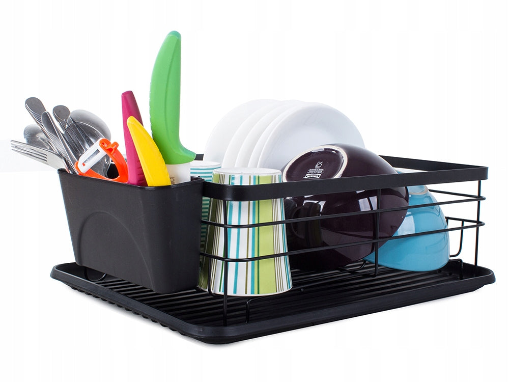 Afdruiprek met afneembare lekbak – droogrek keuken met bestekhouder