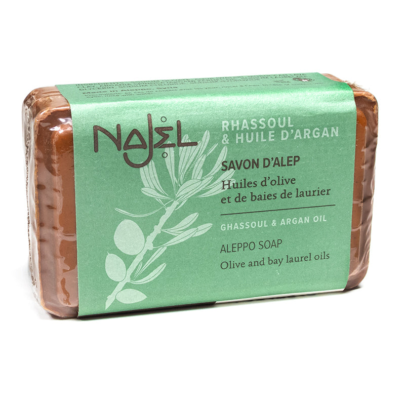 Savon d'Alep à l'huile d'argan et au ghassoul - 100 grammes