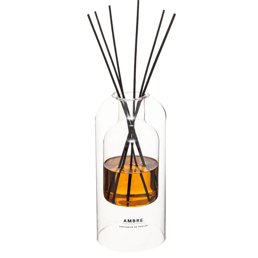 Diffuseur de parfum ambré XL | 500 ML | 6 bâtonnets en rotin