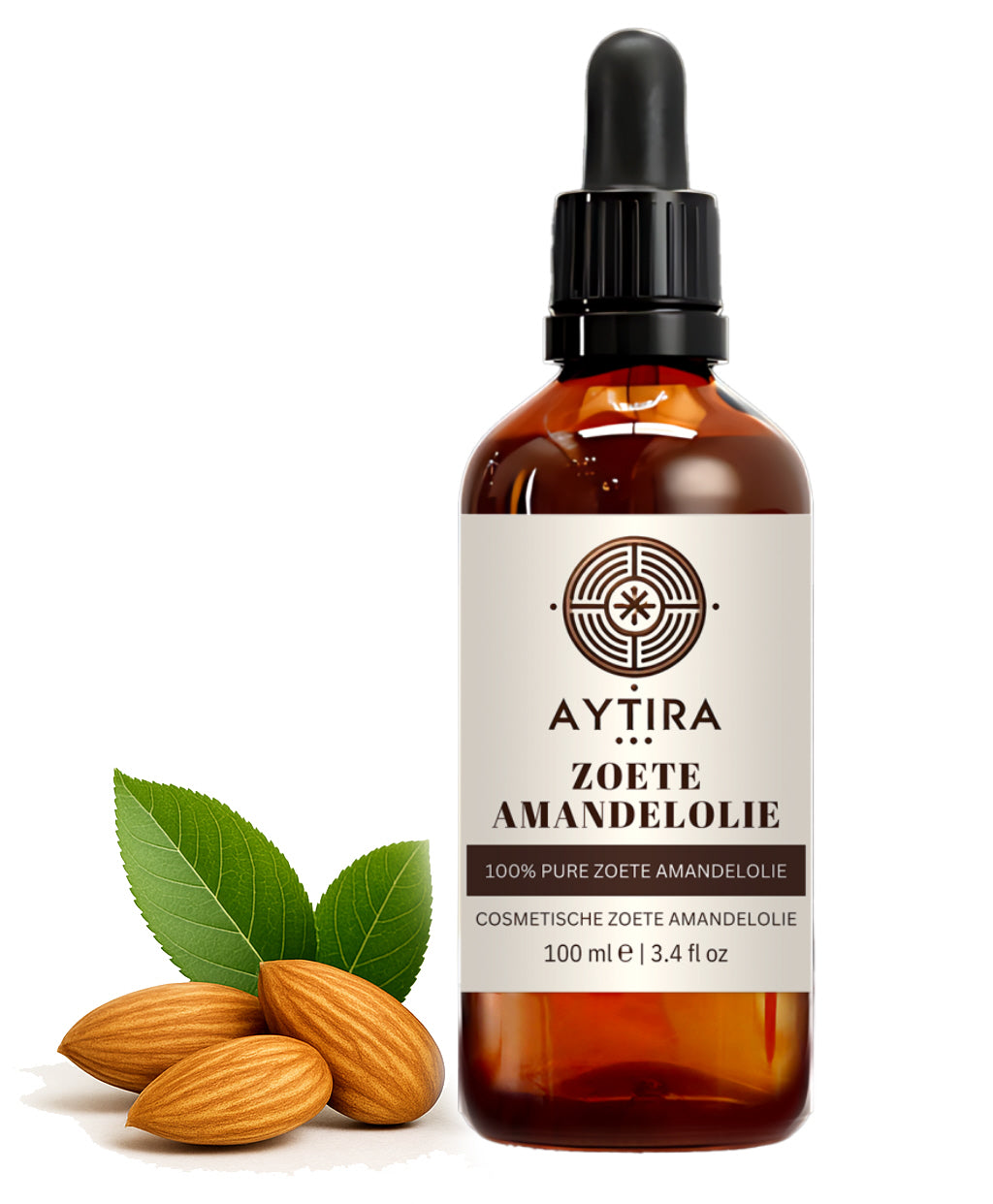Aytira zoete amandelolie 100 ml – koudgeperste olie voor huid en haar – foto 2