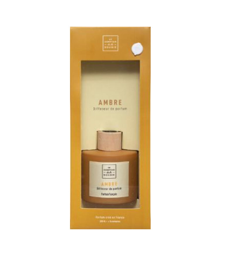 Diffuseur de parfum ambre 200 ml avec 6 bâtonnets