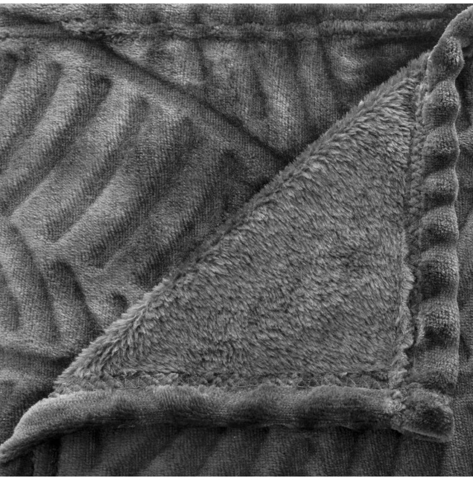 Jeté Anthracite motif Palmier XL – 240×220