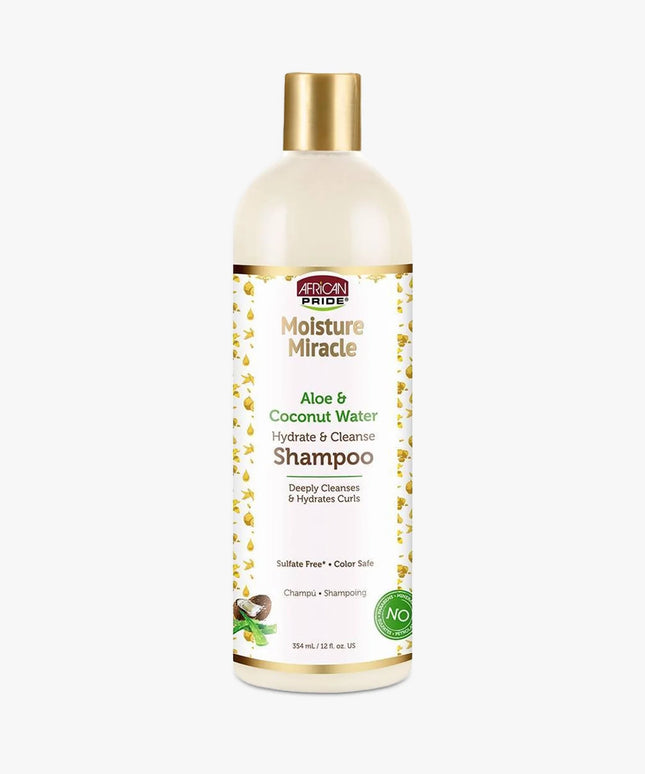 Shampoing hydratant et nettoyant African Pride Moisture Miracle à l'aloe vera et à l' eau de coco 354 ml